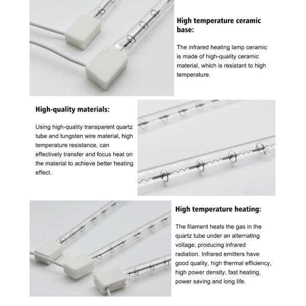 SK18 1800W Halogène lampe à chauffage infrarouge 175V 5000h Durée de vie
