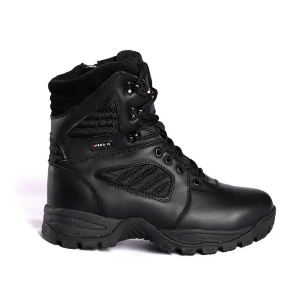 Chaussures de sécurité à orteils en acier noir résistant à la chaleur certifiées ASTM avec une semelle en caoutchouc et une semelle imperméable