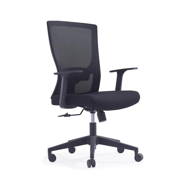 MID Back Ergonomic Mesh Back Fabric Seat Swivel Office Chair With Lumbar Support
