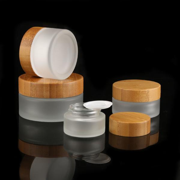 Customized Colors Skin Care Glass Bottle Jar Packaging Bamboo Products 5g15g 20g 30g 50ml 100ml 150ml 200ml 4oz 8oz