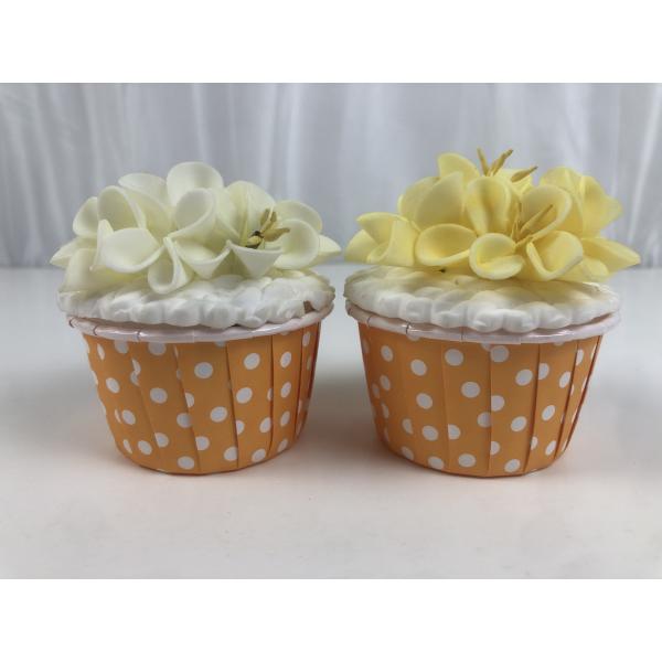 Food Grade Paper Rolled Rim Dot Muffin Cake Cups Height 4cm