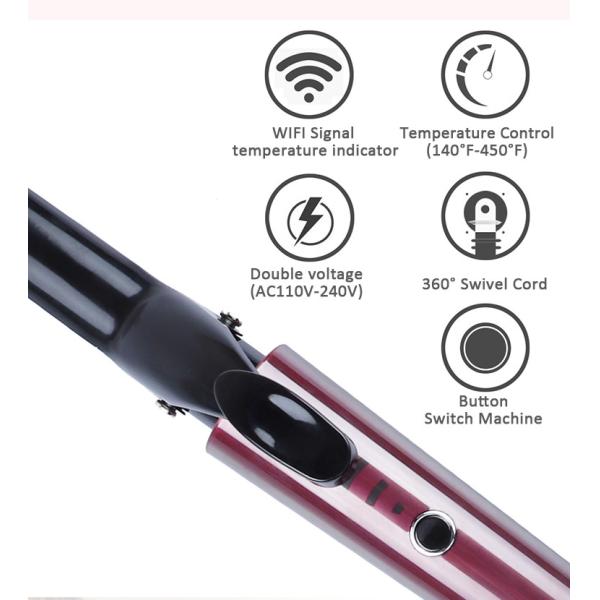 Magic rotating Ceramic Hair Curler with LED Indication Display