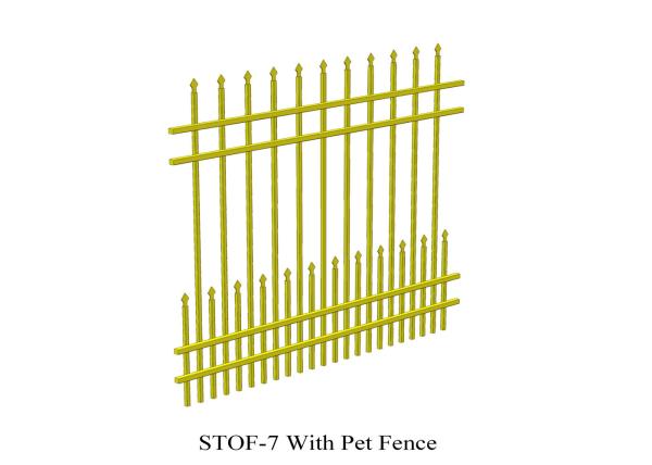 4 rails narrow spacing stright top crimped top crimped 1800mm x 2400mm anti wild beast dog and wolf security steel fence