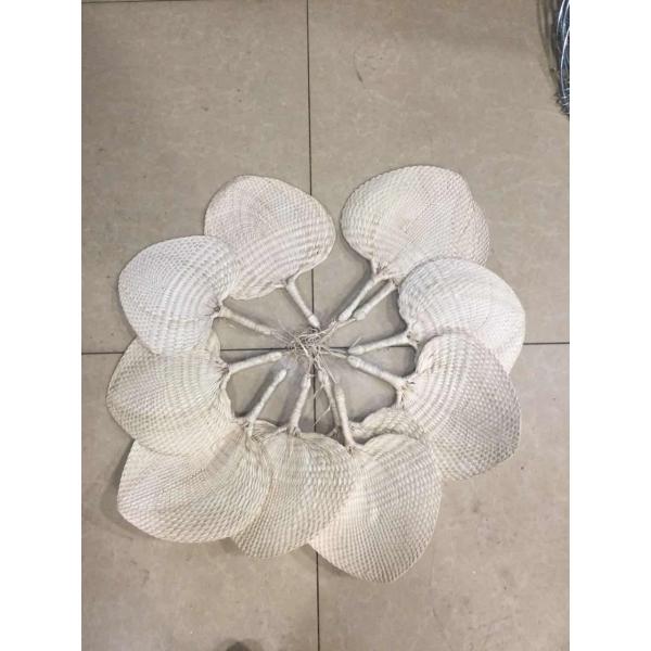 Y-Z Small Cattail Leaf Fan Woven Vintage Summer Paddle Wood Hand Held Fans Supplies Home Decor