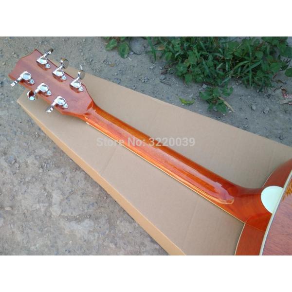 Top Quality 41 inch Orange color G Hummingbird classic acoustic guitar,Factory Custom Solid Spruce top guitar