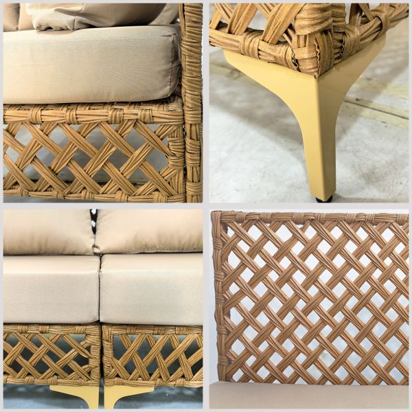 7 Pieces PE Wicker Sectional Outdoor Sofa with Coffee Table  Backyard Patio Furniture Sets