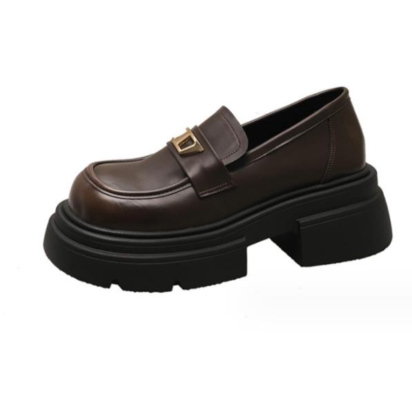 Casual School Leather Shoes Thick Soled Uniform Leather Shoes For Girls