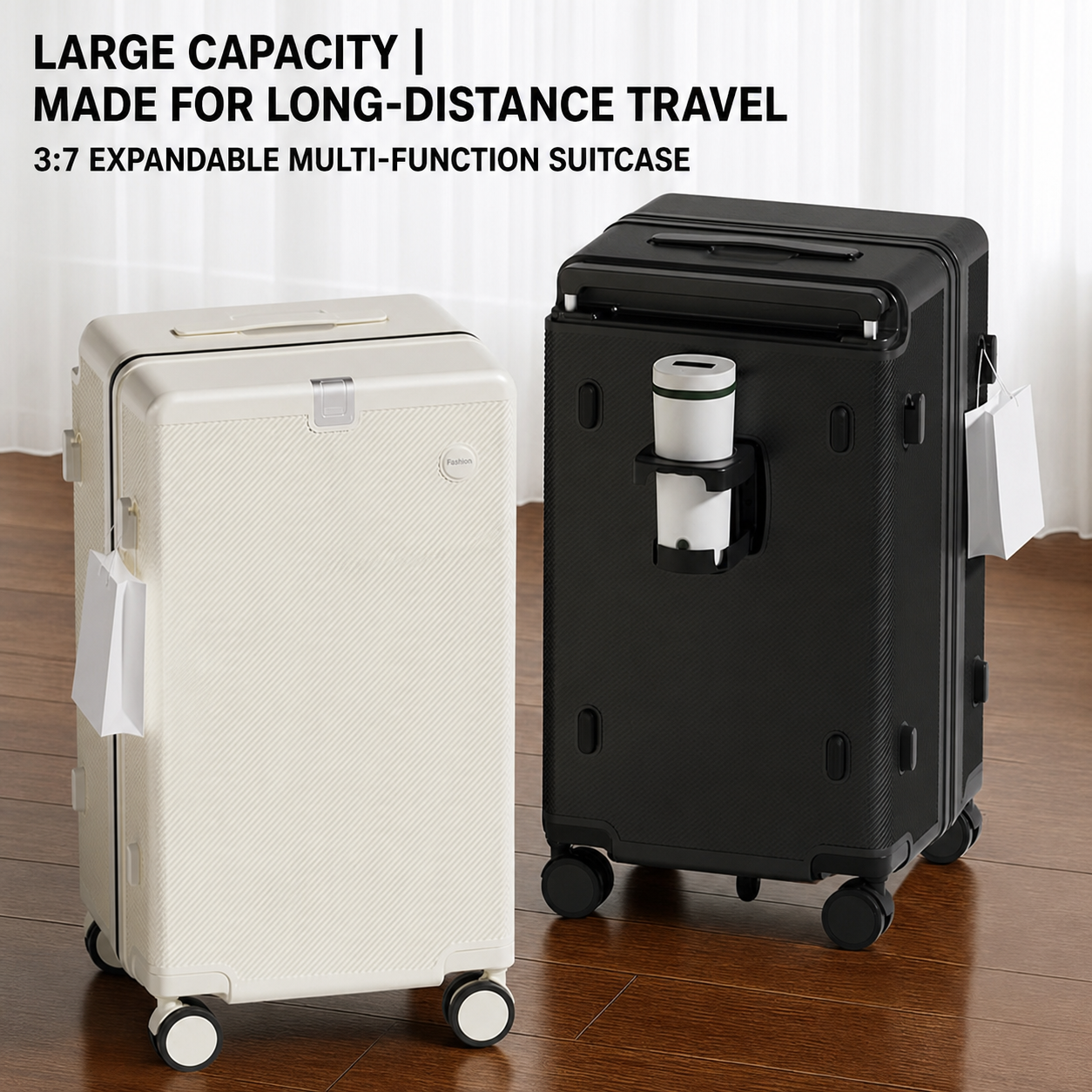 Deep Component Hard Shell Wide Trolley Luggage