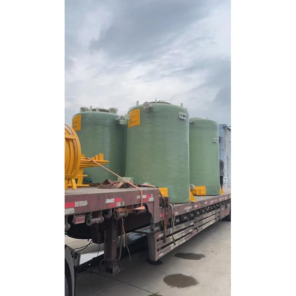 Cross Wound Frp Poly Chemical Storage Tanks White Blue 3990mm