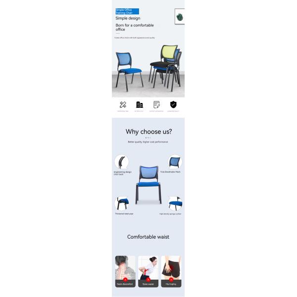 Breathable Comfortable Reception Chair for Office Staff Training and Conferences