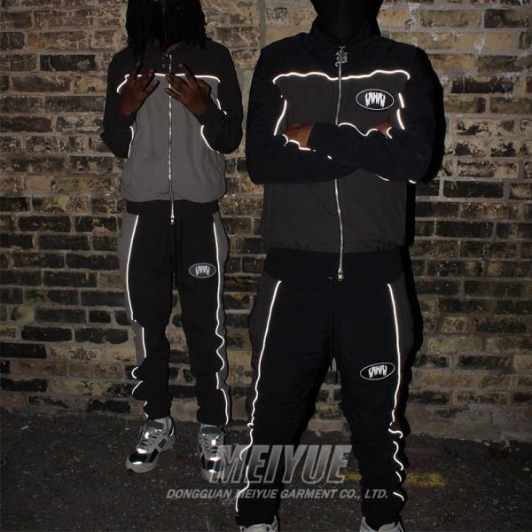Custom Made Windbreaker Tracksuit Nylon Sweat Suits Jacket And Sweatpants Set Breathable