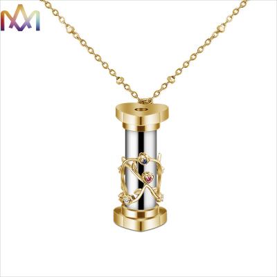 Colar de Mini Womens Engraved Kaleidoscope Pendant