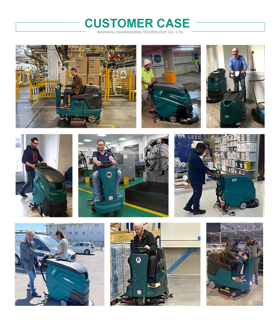 Life-time service Walk Behind Mini Floor Scrubber Dryer Machine with Automatic Clean Hoover and Large 30L Recovery Tank