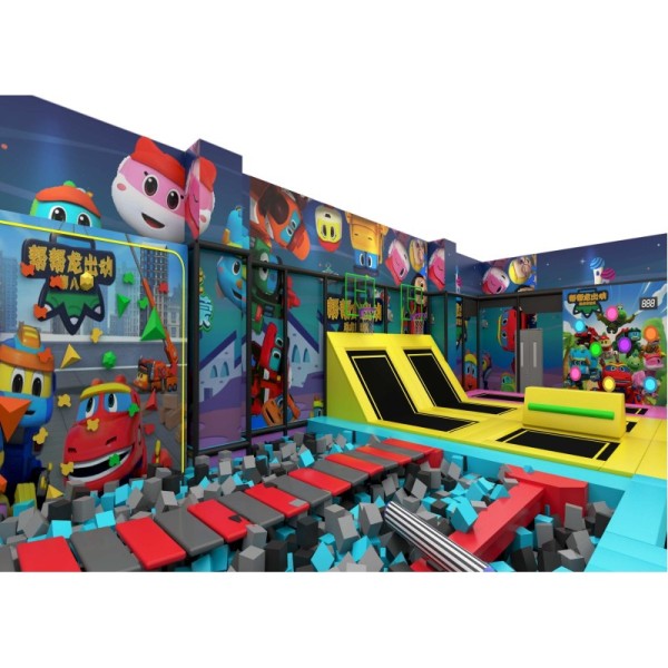 Custom Macaron Play Kids Indoor Play Structure Castle Maze Slide Trampoline for Home Villa