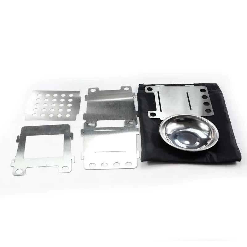 105mm Portable Stainless Steel Foldable Mini Backpacking Camping Wood Burning Stove