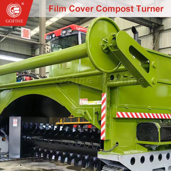 Mobile Organic Fertilizer Compost Turner With Roll Film Covering Function
