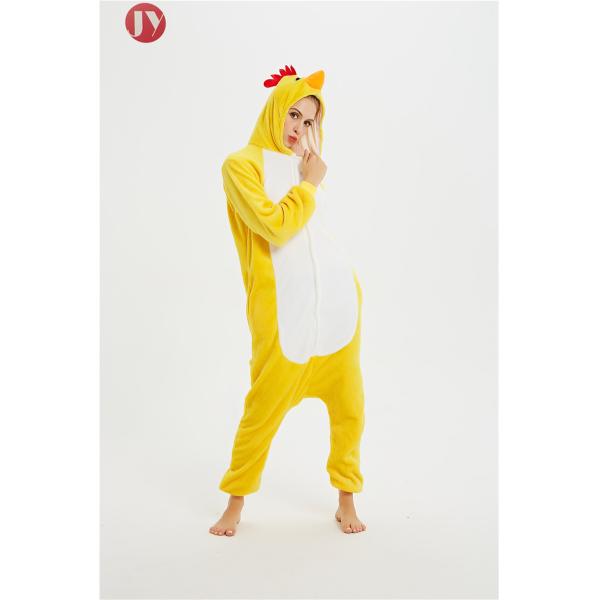 Wholesale Soft Fluffy Flannel Yellow Chicken Kigurumi Costume Pajamas