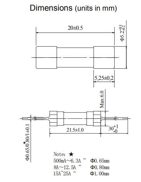 взрыватель дуновения 250V 5x20mm медленный крышка конца взрывателя задержки по времени 25 Amp электронная медная