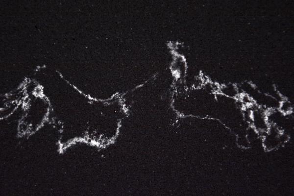 Home Decoration Engineered Artificial Cararra Quartz Stone Sheet Black Color