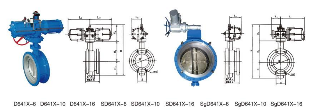 DN50mm-800mm ((2''-32'') Пневматический приводящий клапан Butterfly Valve 2 Way Butterfly Valve