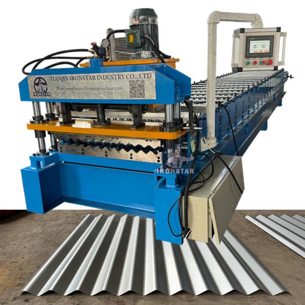 762mm 0.12-0.4mm corrugated roll forming machine in Indonesia Raw material: GI (Galvanized Steel ) material G550