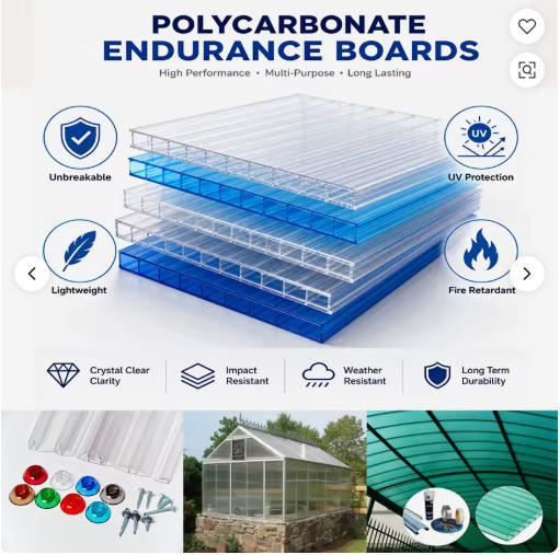 Twin Wall Polycarbonate Plastic Hollow Sheet Roofing Modern Outdoor Sunshine Sheets Design