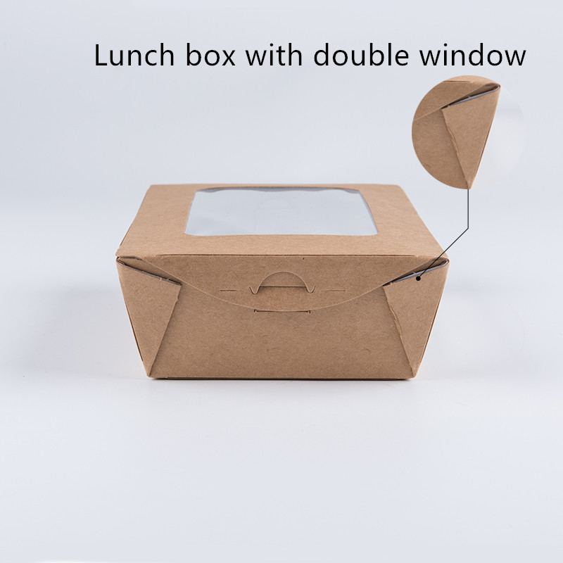 1200ml 337 коробка для завтрака 380 400gsm Kraft бумажная с окном ЛЮБИМЦА