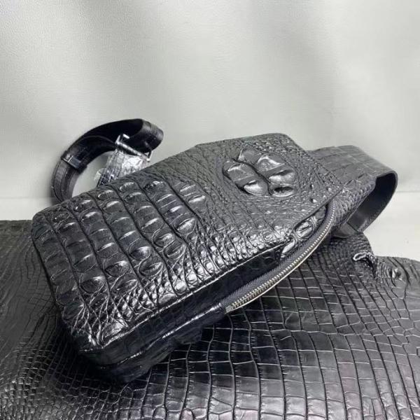 Authentic Crocodile Skin Men's Small Chest Bag Cross Shoulder Bag Genuine Exotic Alligator Leather Male Messenger Bag