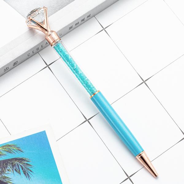 Big Crystal Diamond Ballpoint Pen 1.0mm Fashion Shiny Metal Gift Ball Pen