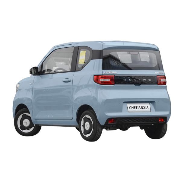 Stylish pure Mini EV Cars Wuling Hongguang safety 4 seater small car