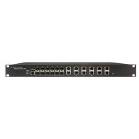 1U Rack 24 portas gigabit L2 gerenciado Comutador POE de rede industrial com 12 RJ45+12 SFP