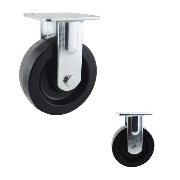 150mm 6 Inch Black Heat Resistant Fixed 400kg Heavy Duty Rigid Casters