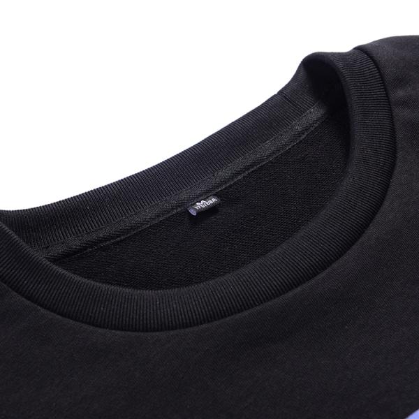 Brand factory custom logo male 100% cotton black autumn sweatshirt for men
