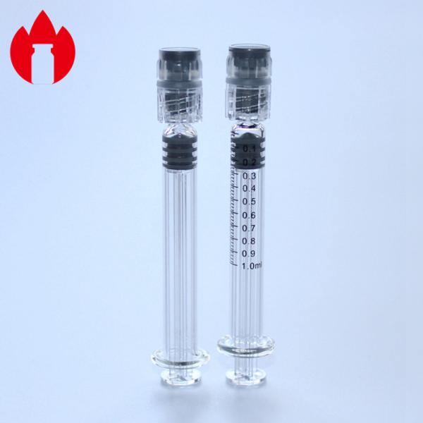 1ml Slight Glass Prefilled Syringes Transparent Color For Cosmetics
