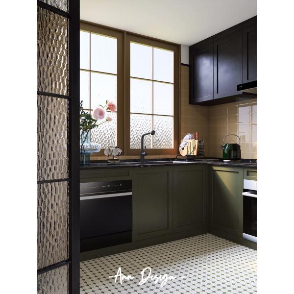 Custom American Oak  White Paint Kitchen Cabinet For Apartment