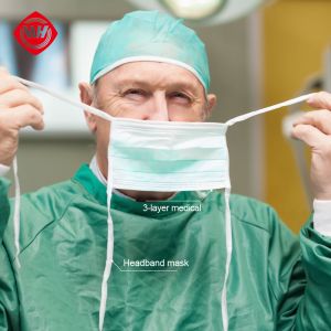 3-ply Non-woven Tie-on Surgical Face Mask EN14683 Type IIR & ASTM F2100 Compliant with Customizable Size