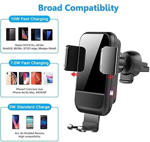 Wireless Car Charger Mount [Auto Clamping],  Windshield Dash Air Vent Phone Holder for iPhone 12 11 Pro Xs XR