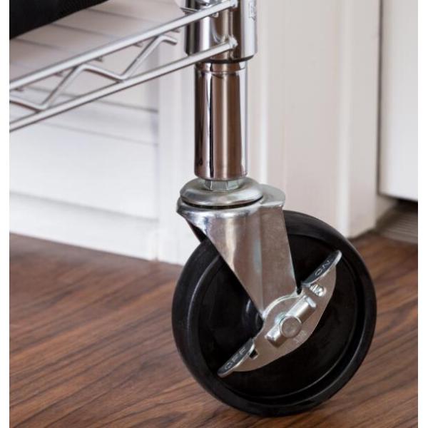 Chrome Commercial Wire Shelving With Casters Heavy Duty NSF Certificate