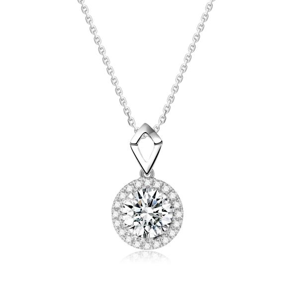 Simple Design 18k Gold Lab-Grown Diamond Pendant White Diamond Jewelry Daily Style