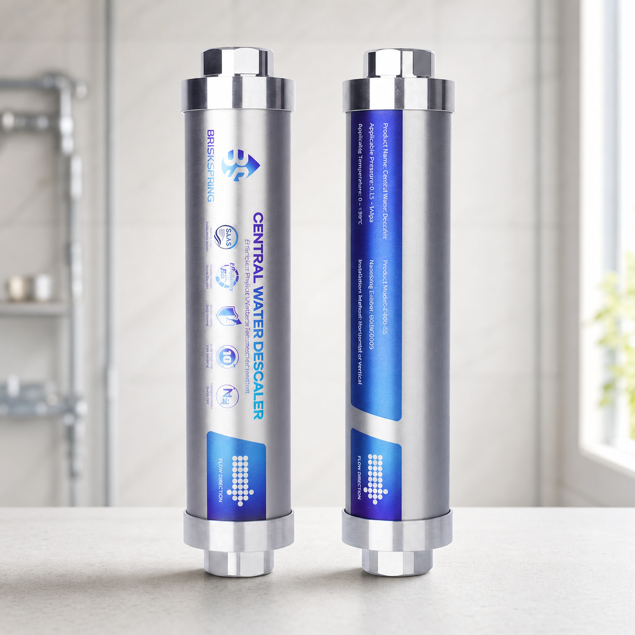 Q1 Non-Salt Wall-Mounted Water Descaler with 10-Year Service Life for Whole House Scale Inhibition
