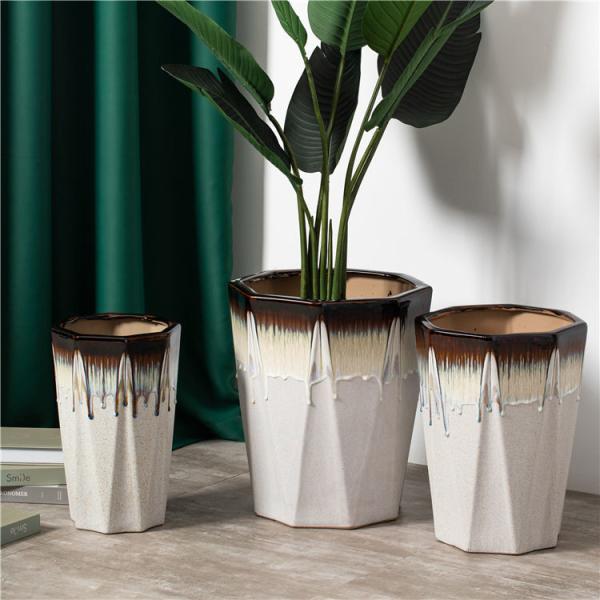 Garden suppliers modern concise home decoration piece ceramic macetas flower pots planters for indoor plants flower