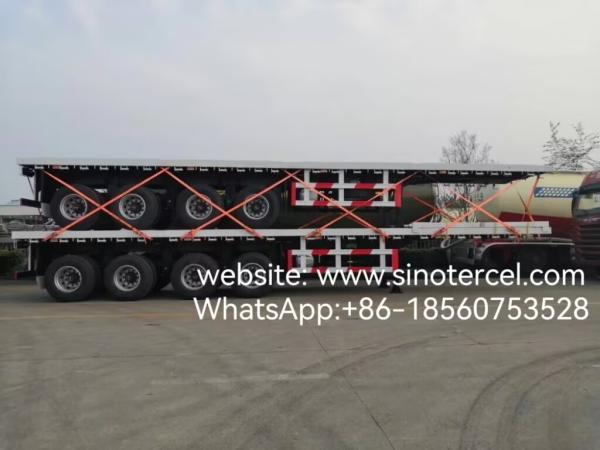 4 essieux Semi-remorque à lit plat Résistant au roulement Stable