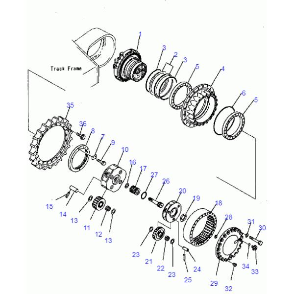 PC300-7 PC300-8 Travel Reduction Drive Gearbox PC350-7 PC350-8 207-27-00260 207-27-00261
