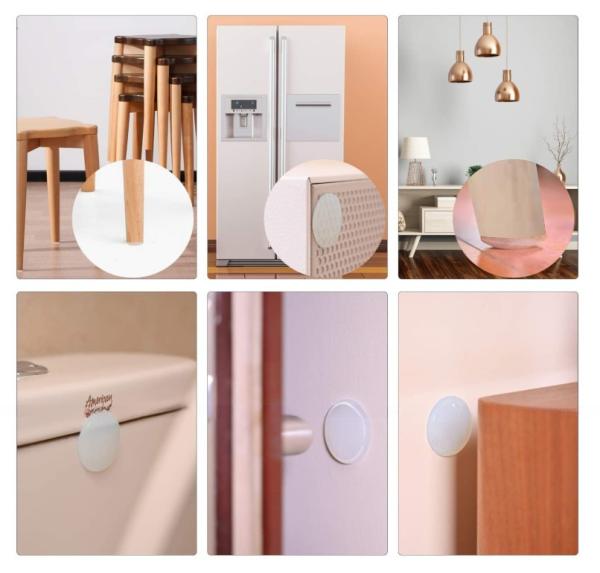 12PCS 1.57 Clear Rubber Door Handle Bumper Guard With Self Adhesive Sticker