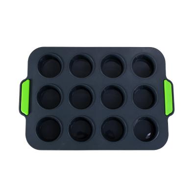 Máquina de lavar louça Safe moldes regulares do bolo do silicone do queque de 12 copos