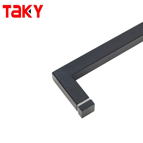 Stainless Steel Black Square Bathroom Single Sided Towel Bar Door Pull Handle