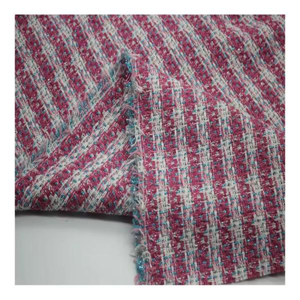 New Design Cheap 100 Polyester Tweed Embroidery Fabric for  Winter Women's Coat Clothing