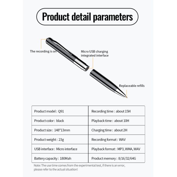 Lightweight Voice Activated Recorder With Playback Audio Recording Device For Meetings MP3