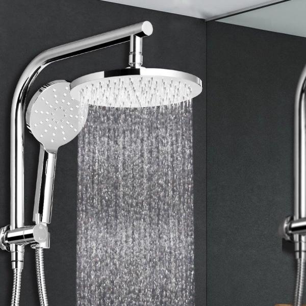 Sliver Lizhen Hwa-Con Handheld Round High Pressure Chrome Shower Head With Slide Bar