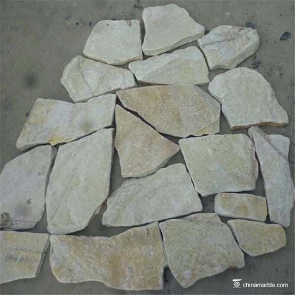 White Random Loose Stacked Stone For Interior / Exterior Wall Decoration